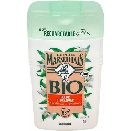 Gel de duș Le Petit Marseillais cu floare de portocal, 250ml, ambalaj alb cu capac verde