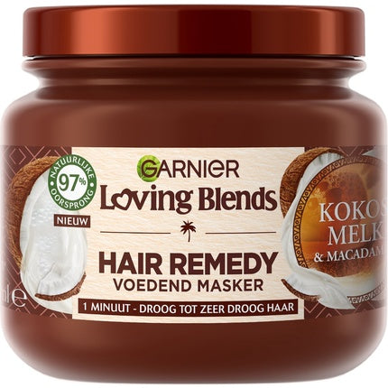 Masca de păr Garnier Loving Blends, Lapte de cocos și macadamia, 340 ml