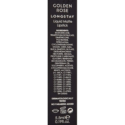Ruj lichid, Golden Rose, Longstay, roz pal, 5.5ml