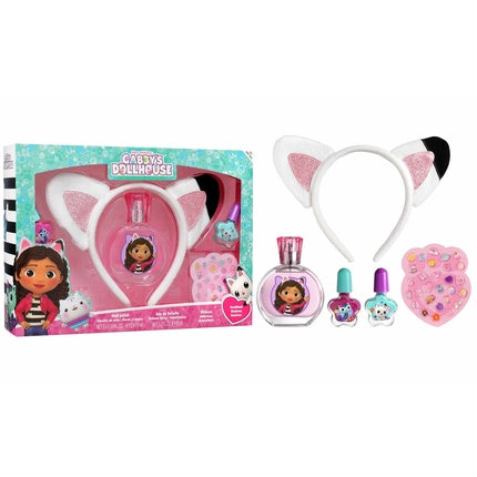 Set cadou parfum Gabby's Dollhouse, Air Val, Eau de Toilette 50ml cu diademă roz și set unghii