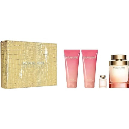 Set cadou parfum femei, Michael Kors Wonderlust Natural, cutie aurie cu imprimeu crocodil