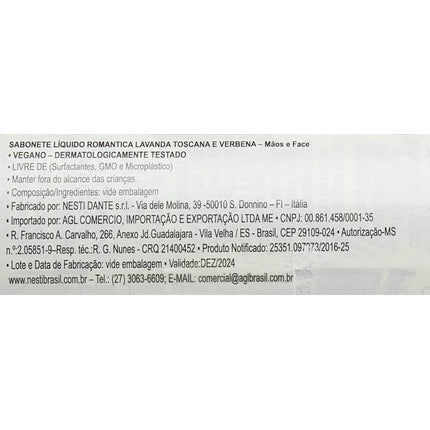 Gel de duș, Nesti Dante, Romantic, lavandă și verbină