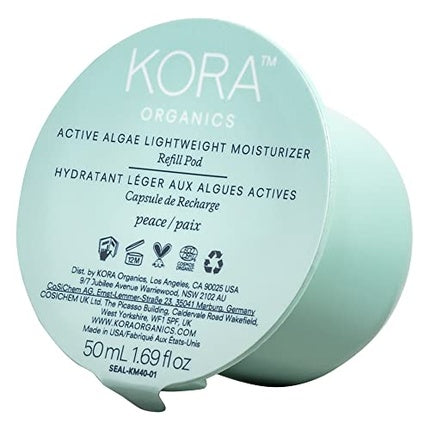 Kora Organics Active Algae Lightweight Moisturizer, Hidratare facială, Capsulă reîncărcabilă, 50 mL
