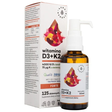 Vitamine, Aura Herbals, D3+K2, 50ml