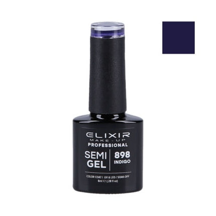 Lac de unghii, Elixir, Semi Gel 898, albastru