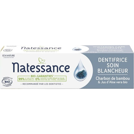 Pastă de dinți Natessance Whitening Care cu Carbon de Bambus, 75ml