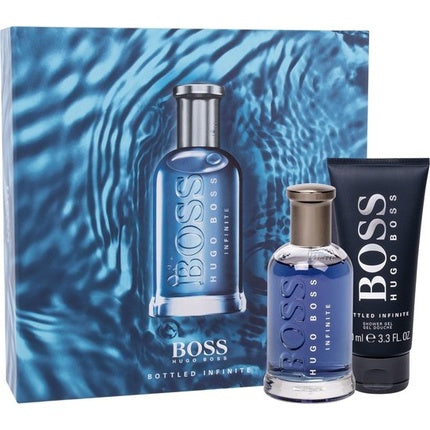 Set Parfum Hugo Boss Boss Bottled Infinite EDP 100 ml + Gel Duș 100 ml, Culoare Albastru