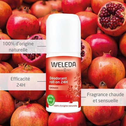 Deodorant Weleda Pomegranate Roll-On 24h, 50ml, Pachet 2 buc