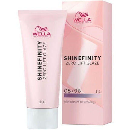 Vopsea păr Wella Shinefinity Zero Lift Glaze 05/98, roz pal, 60ml