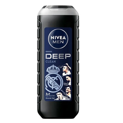 Gel de duș NIVEA MEN Deep Clean 3in1, ediție limitată Real Madrid, pentru bărbați, 500 ml