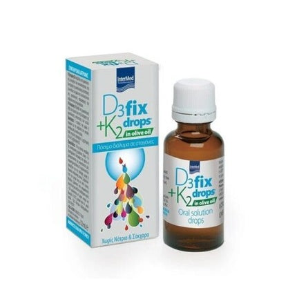 Intermed D3 Fix + K2 Drops in Olive Oil 12ml, Soluție orală, Vitamine D și K