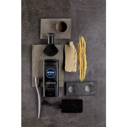 Gel de duș Nivea Men, Deep Clean 250 ml, Microfine Clay, 3 în 1