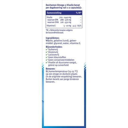 Capsule Omega-3 Davitamon, 60 capsule, cu EPA și DHA