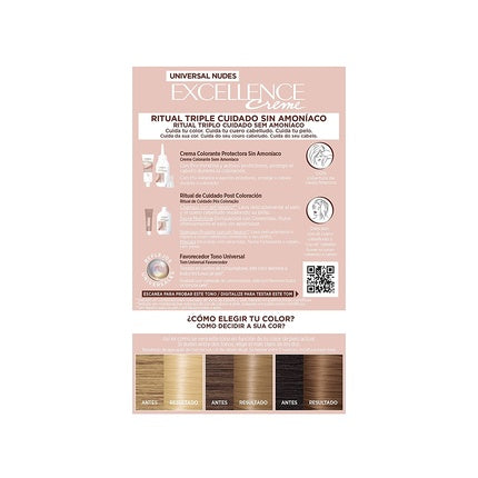 Vopsea de păr, L'Oréal Paris, Excellence Creme 9U, blond foarte deschis