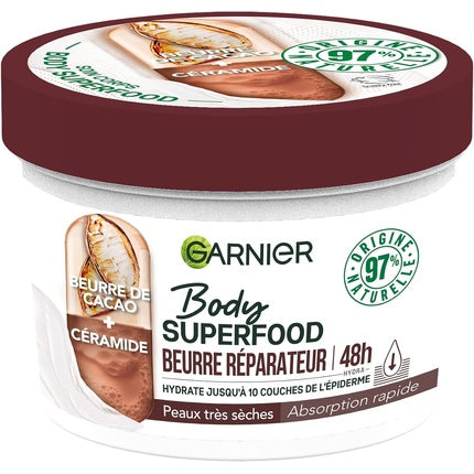 Creamă Corporeală Garnier Body Superfood, Hidratare 48H, Cacao & Ceramide, Vegan, 380ml