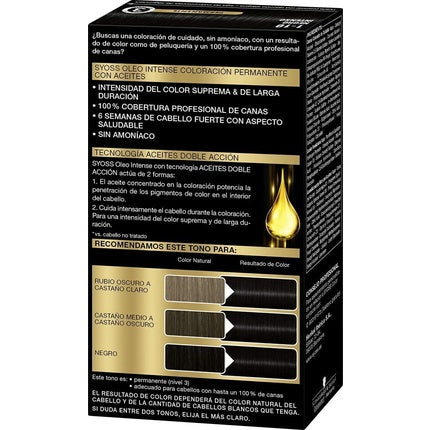 Vopsea de păr, Syoss, Oleo Intense, negru intens