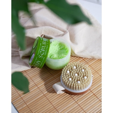 Pasta de exfoliere cu perie Tropical Fruits Coconut Lime, 150g, Verde