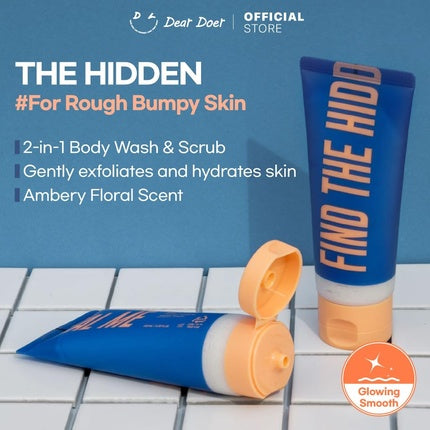 Exfoliant Corp 2 în 1, Dear Doer, The Hidden Body Scrub & Wash, Tubă 100 g, Culoare Albastru