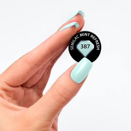 Semilac UV Nail Polish Mint Refresh 387 - Culoare Verde Menta, 7ml