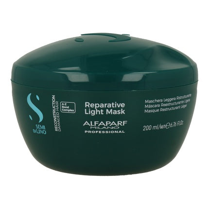 Masca reconstrucție păr, Alfaparf Milano Semi Di Lino, 200 ml, Verde
