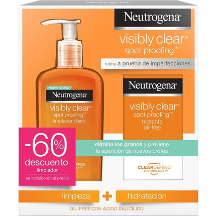 Set crema hidratanta si demachiant facial, Neutrogena, 50ml + 200ml