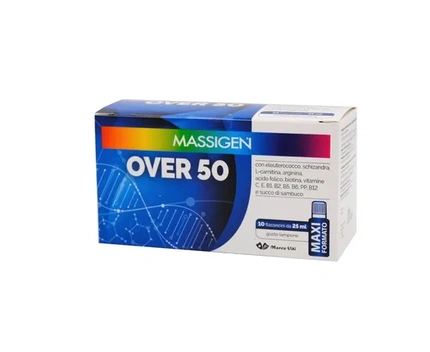 Masigen Over 50, Marco Viti Farmaceutici, supliment alimentar, 10 fiole x 25 ml, gust de zmeură