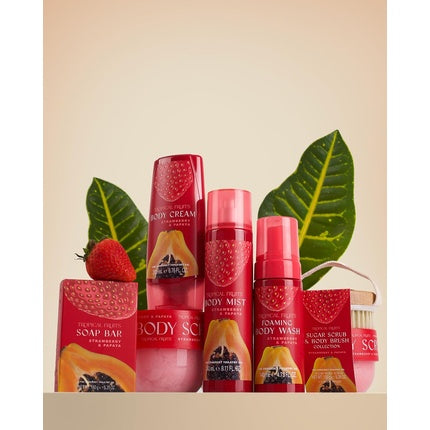 Exfoliant pentru Corp cu Zaharuri și Perie, The Somerset Toiletry Company, Gust Fructe Tropice (Papaya și Zmeură), 150g