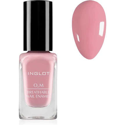Smalt unghii, Inglot, O2m Breathable Nail Enamel 679, roz pal, sticlă transparentă