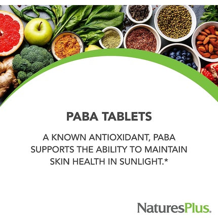 Comprimat PABA, Nature's Plus, Sustained Release, 1000mg, 60 Tablete Vegetale