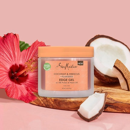 Gel pentru controlul marginilor părului, SheaMoisture, Flaxseed Edge Control Gel, 3.5 oz (99g), cu ulei de cocos și hibiscus