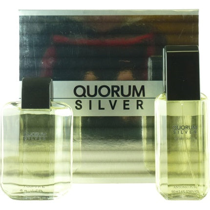Set cadou parfum bărbați, Antonio Puig Quorum Silver, 2 piese