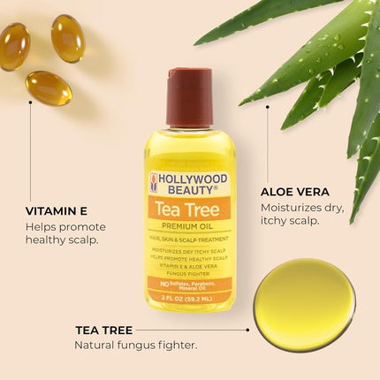 Tratament scalp, Hollywood Beauty, ulei Tea Tree, 60ml