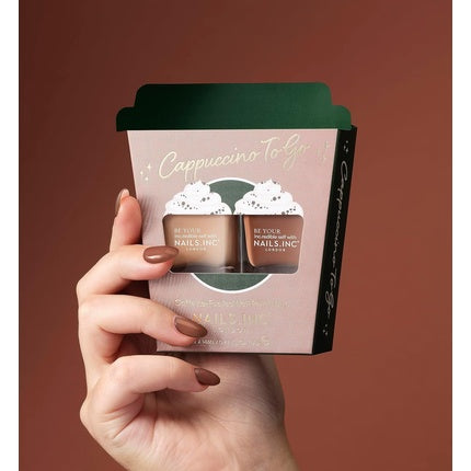 Oje Nails Inc Cappuccino To Go, duo 14ml, maroniu
