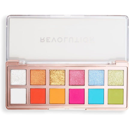 Paletă ochi Revolution The Vibrant Icon Brights, 12 culori crem mat