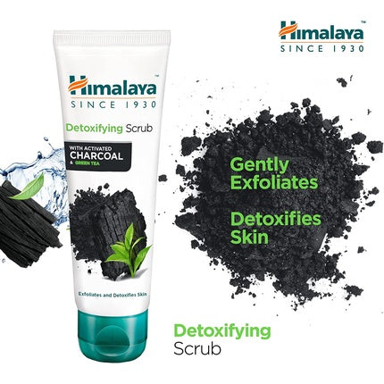 Exfoliant Facial Himalaya Detoxifying Charcoal cu Cărbune Activat și Ceai Verde, 75ml
