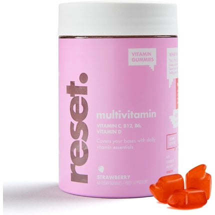 Gumii multivitamine, Reset, căpșuni, 60 bucăți