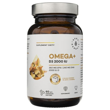 Supliment Dietetic Aura Herbals Omega + D3 2000 IU, 60 Capsule