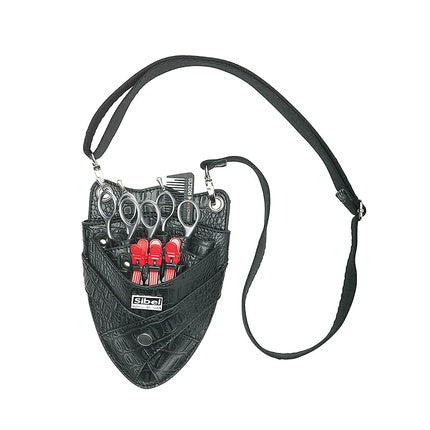 Suport foarfeci Sibel, holster pentru 7 perechi, piele artificială