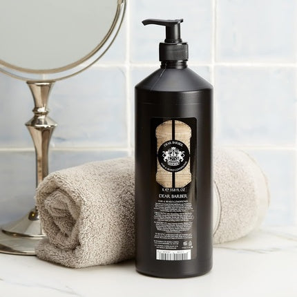 Condiționar Păr și Barbă, Dear Barber, Nourishing and Softening, 1L, Negru