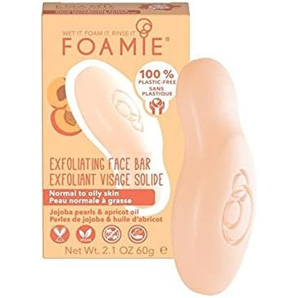 Săpun exfoliant facial Foamie, ceară de jojoba și ulei de caisă, 60g