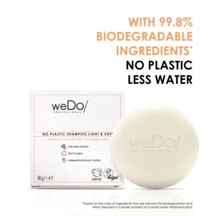 Șampon solid WeDo Professional, pentru păr fin sau normal, 80g