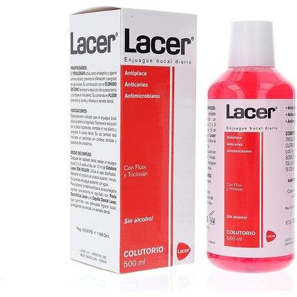 Apă de gură, Lacer, 500ml, alb-roșu