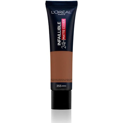 Fond de ten, L'Oréal Paris, Infallible Matte Cover, 355 Sienna, 30ml