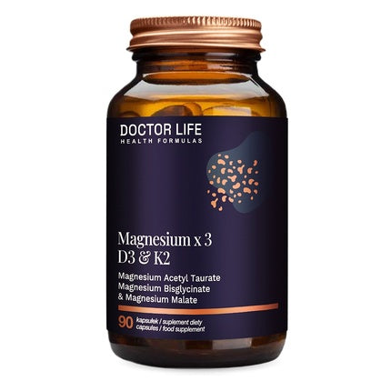 Supliment alimentar Doctor Life Magnesium X3 D3 & K2, 90 capsule