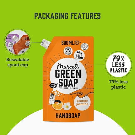 Săpun lichid, Marcel's Green Soap, Orange & Jasmine, 500ml
