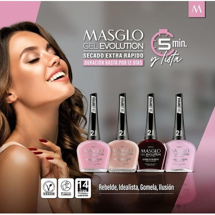 Vernis Gel Masglo, GEL EVOLUTION, 0.5 Fl Oz, Culoare Roz