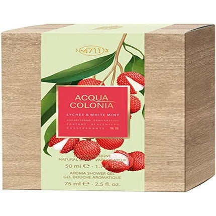 Set cadou Eau de Cologne Acqua Colonia Lychee & White Mint, 50ml + Gel de dus, 75ml