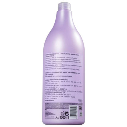 Șampon L'Oreal Professionnel Liss Unlimited, Pro-Keratin, 1500ml, violet