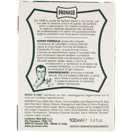 Balsam aftershave, Proraso, Green, 100 ml