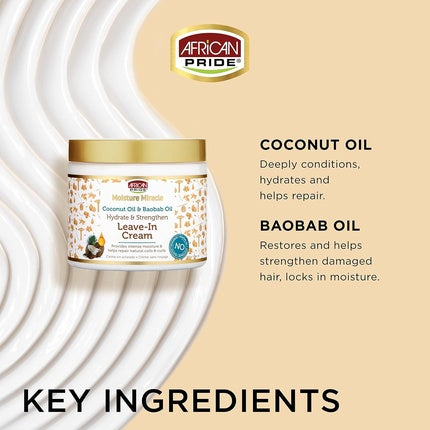 Cremă Leave-In, African Pride, Coconut și Baobab, 425g